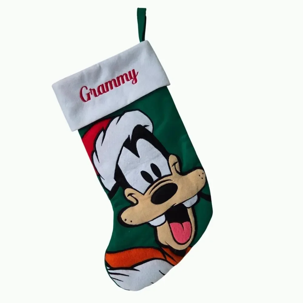 Disney Goofy Christmas Stocking Vtg 90s Grammy Grandma Granny Core Holiday Decor